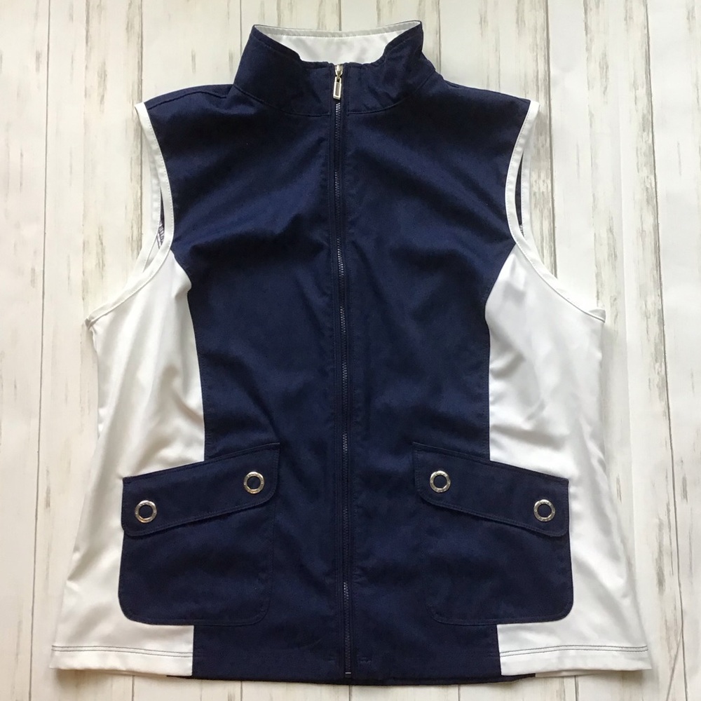 Izod Golf Navy and White Vest
